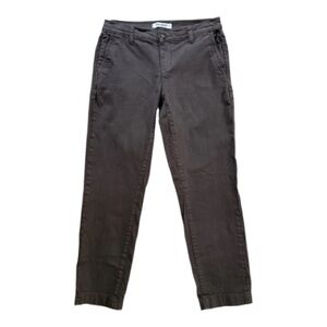 LILA RYAN Chinos Pants Size 4 Casual Cotton Straight Ankle Mocha Brown Women's